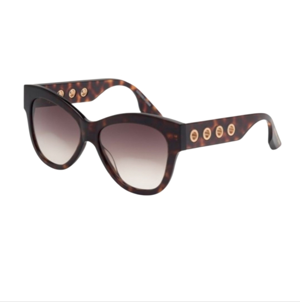 MCQ Alexander McQueen Cat Eye Sunglasses MQ0021SA 003 Tortoise Grommet Accents
